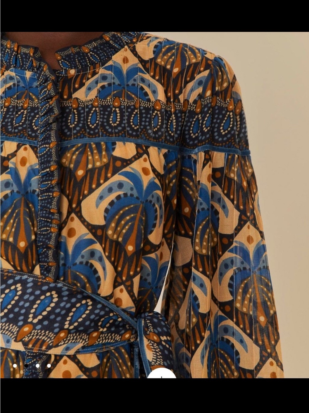 FARM Rio Blue and Tan Cocopalm Mini Dress Size Medium - Picture 3 of 7